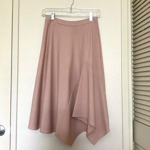 NWOT Blush Pink Flared A-Line Midi Skirt